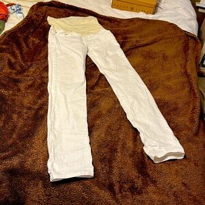 Maternity white skinny jeans